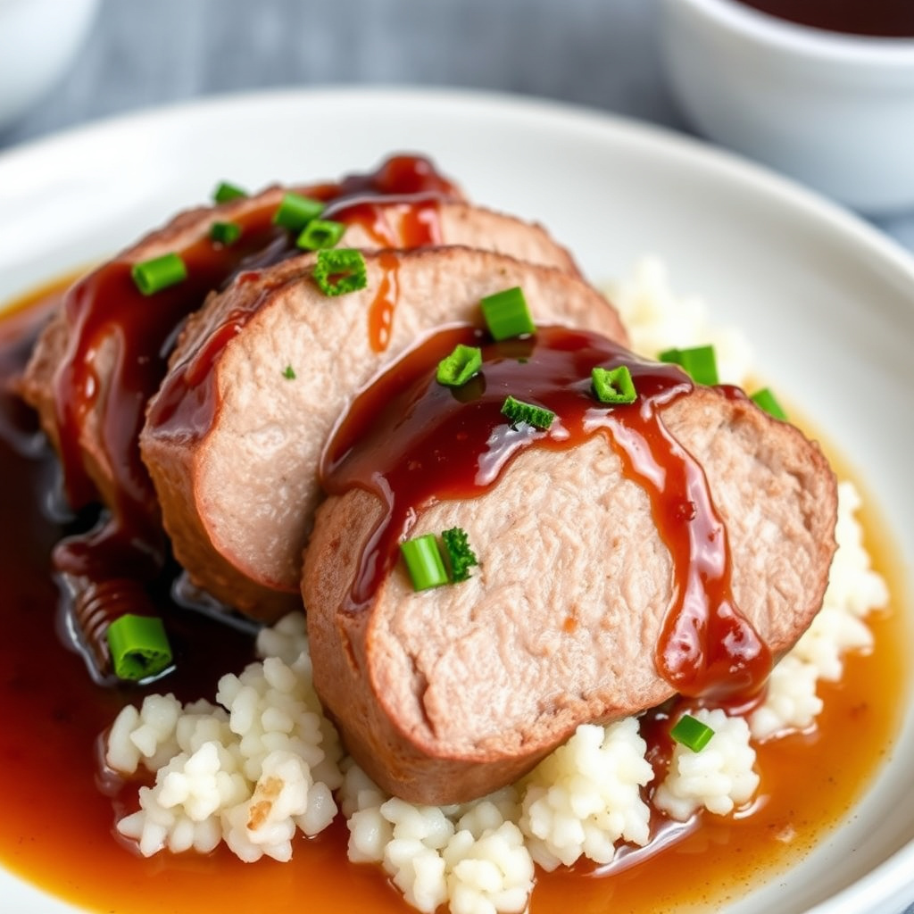 Svinefilet med honning- og plommesaus