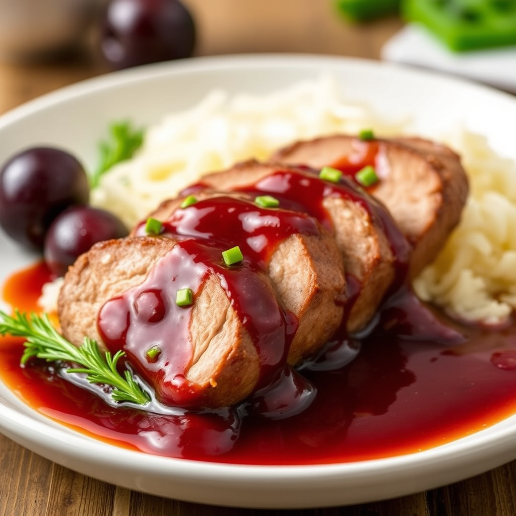 Svinefilet med plommesaus