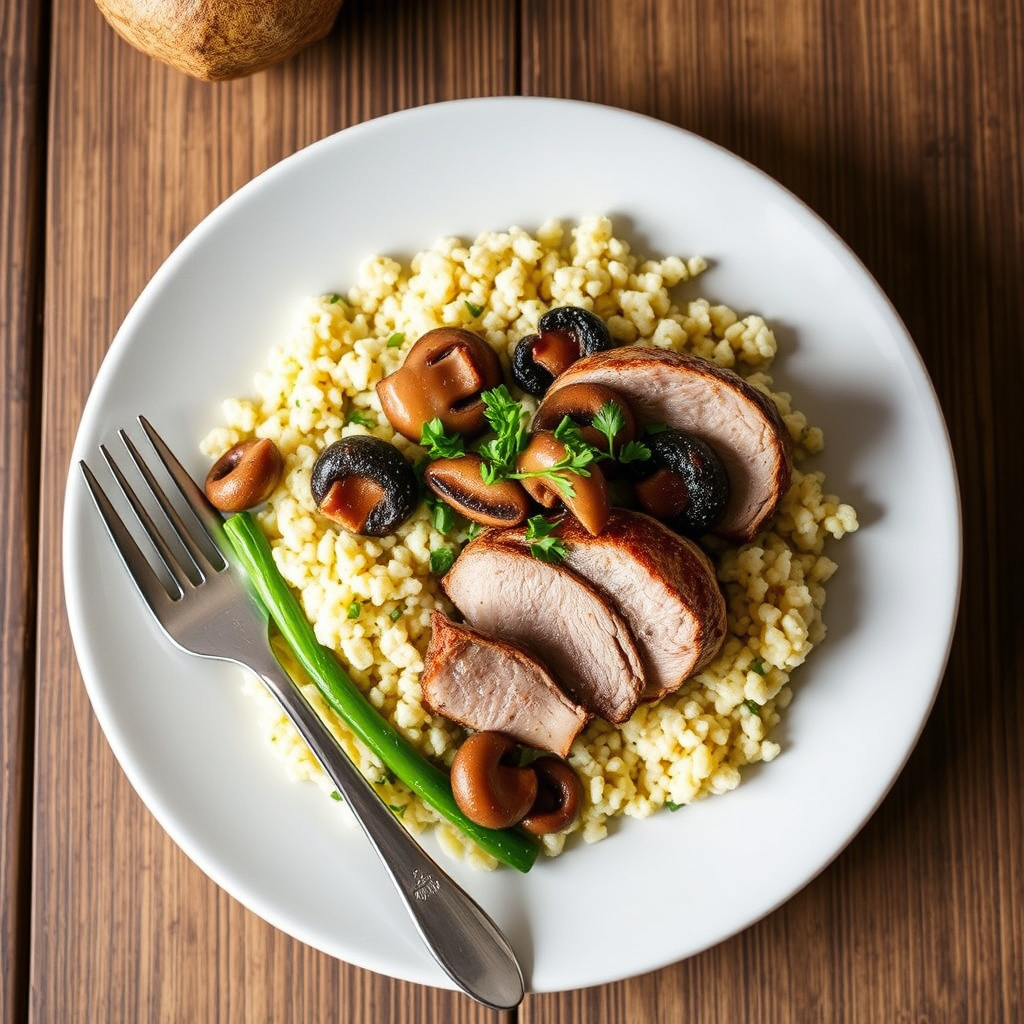 Svinefilet med sopp og couscous