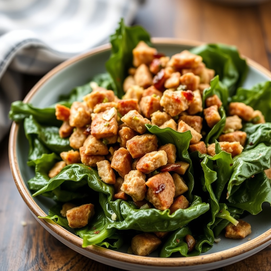 Svinefylte collard greens