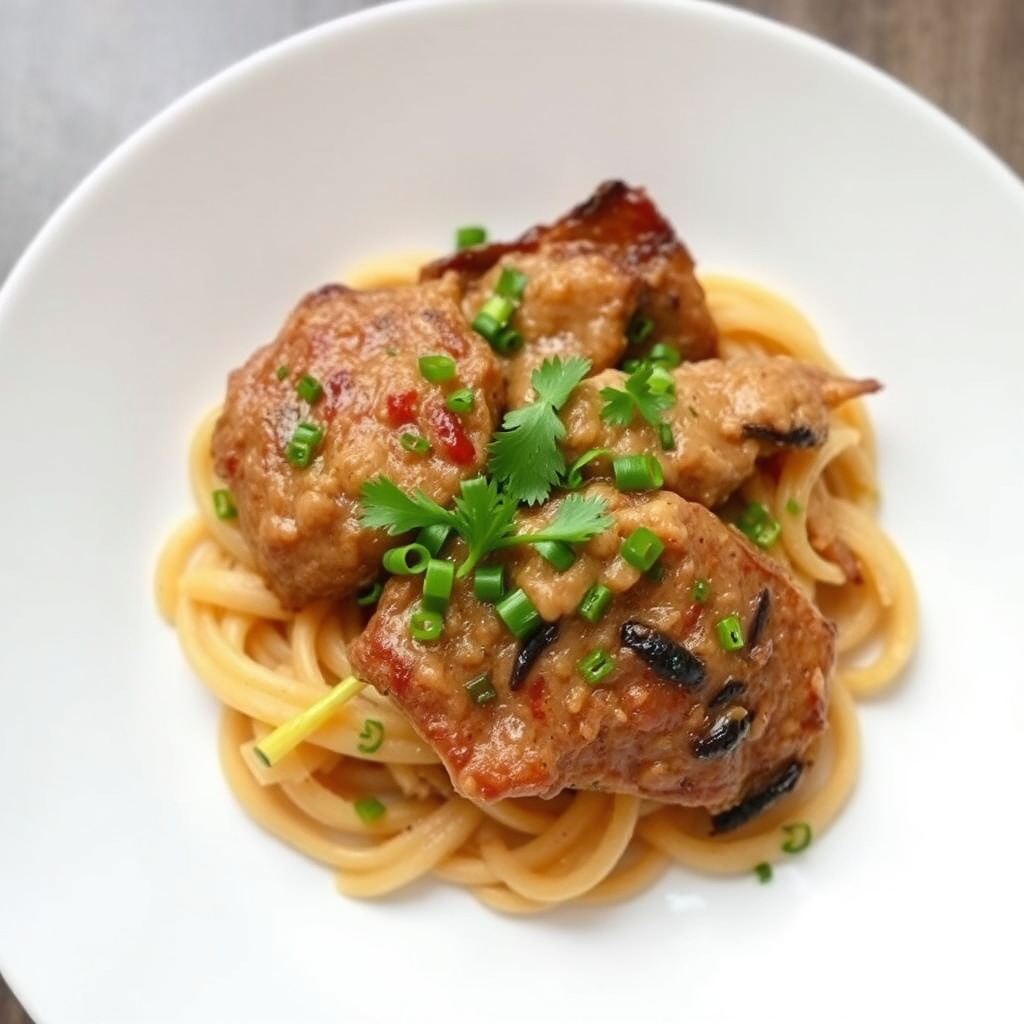 Svinekjøttbiter i hauger