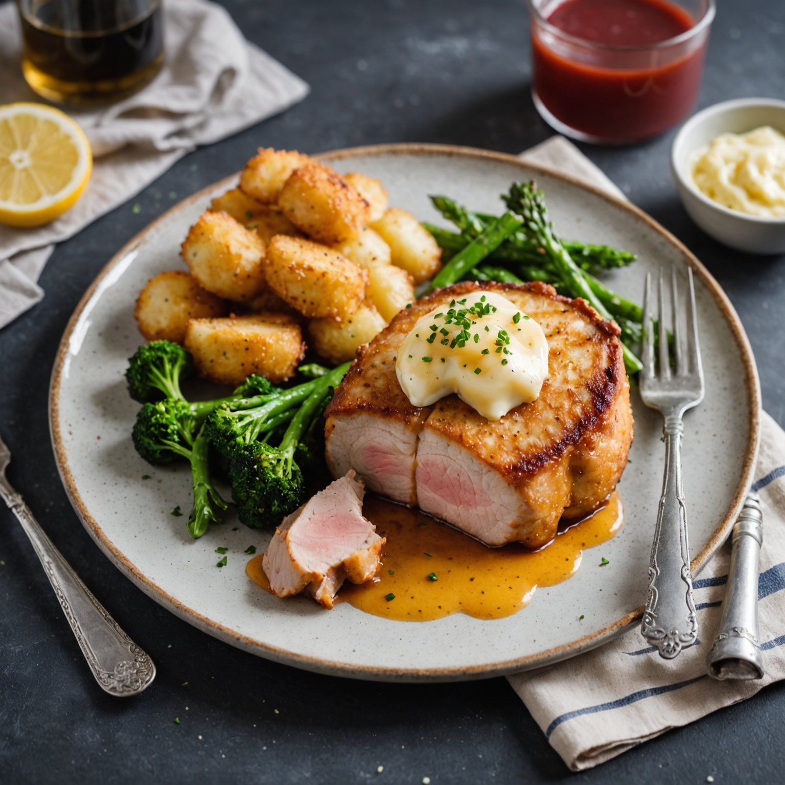 Svinekoteletter Cordon Bleu med bacon og ost