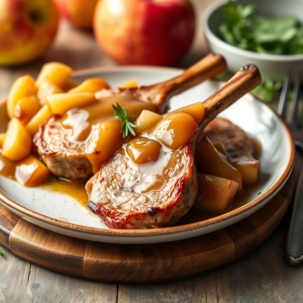 Svinekotletter med eplekompott