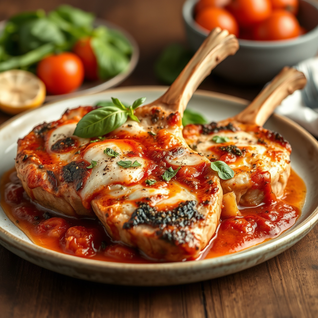 Svinekoteletter Pizzaiola med tomatsaus