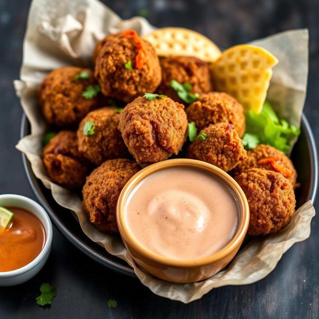 Taco-biffnuggets med tejanodippsaus