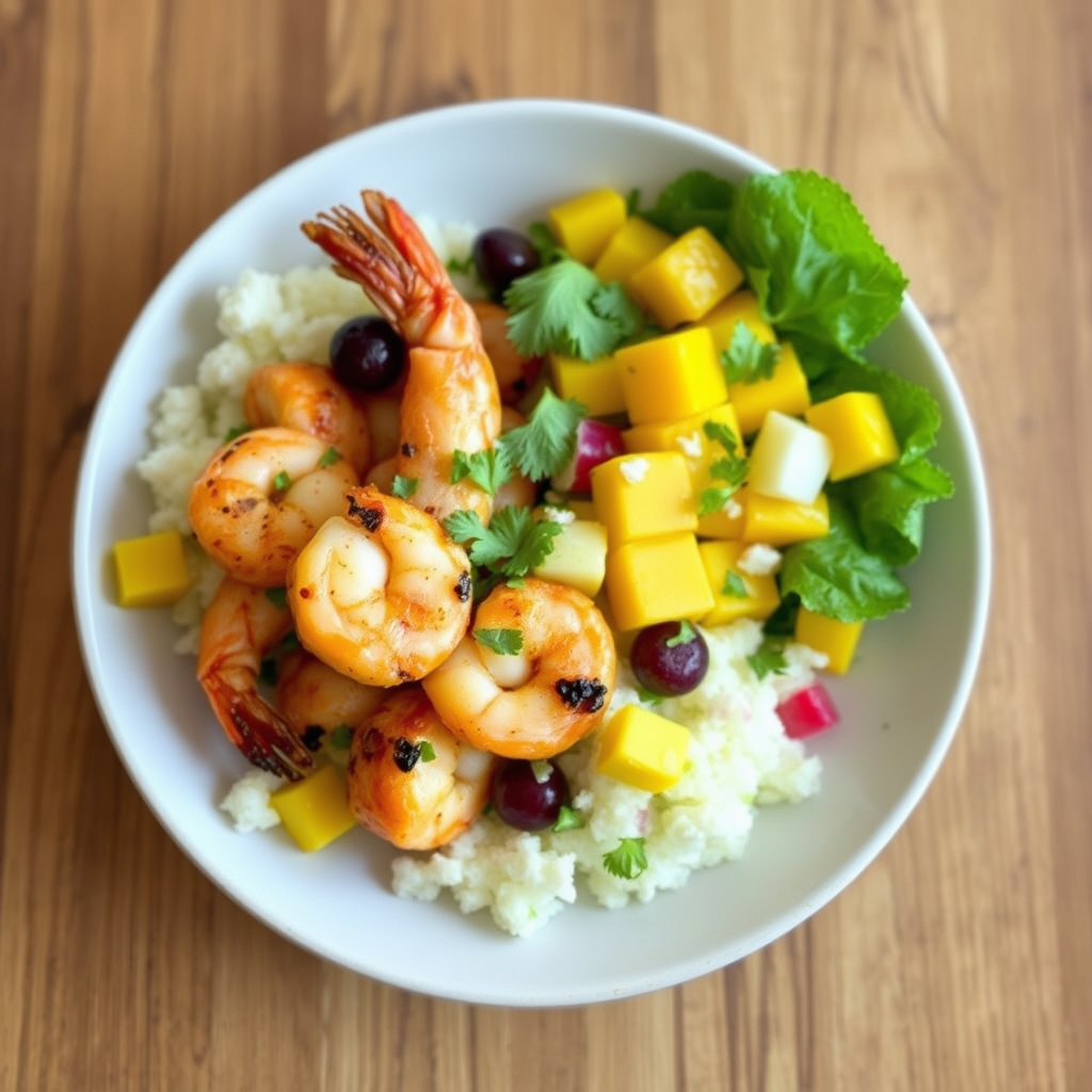Tandoor-reker og mangosalat