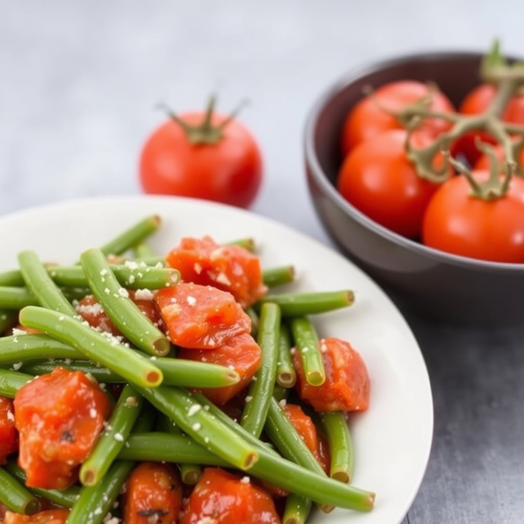Tante Kates grønne bønner i tomatsaus