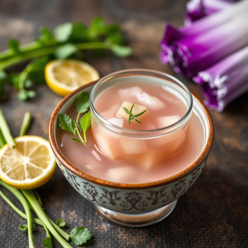 Taro puré med sitrongress og ingefær