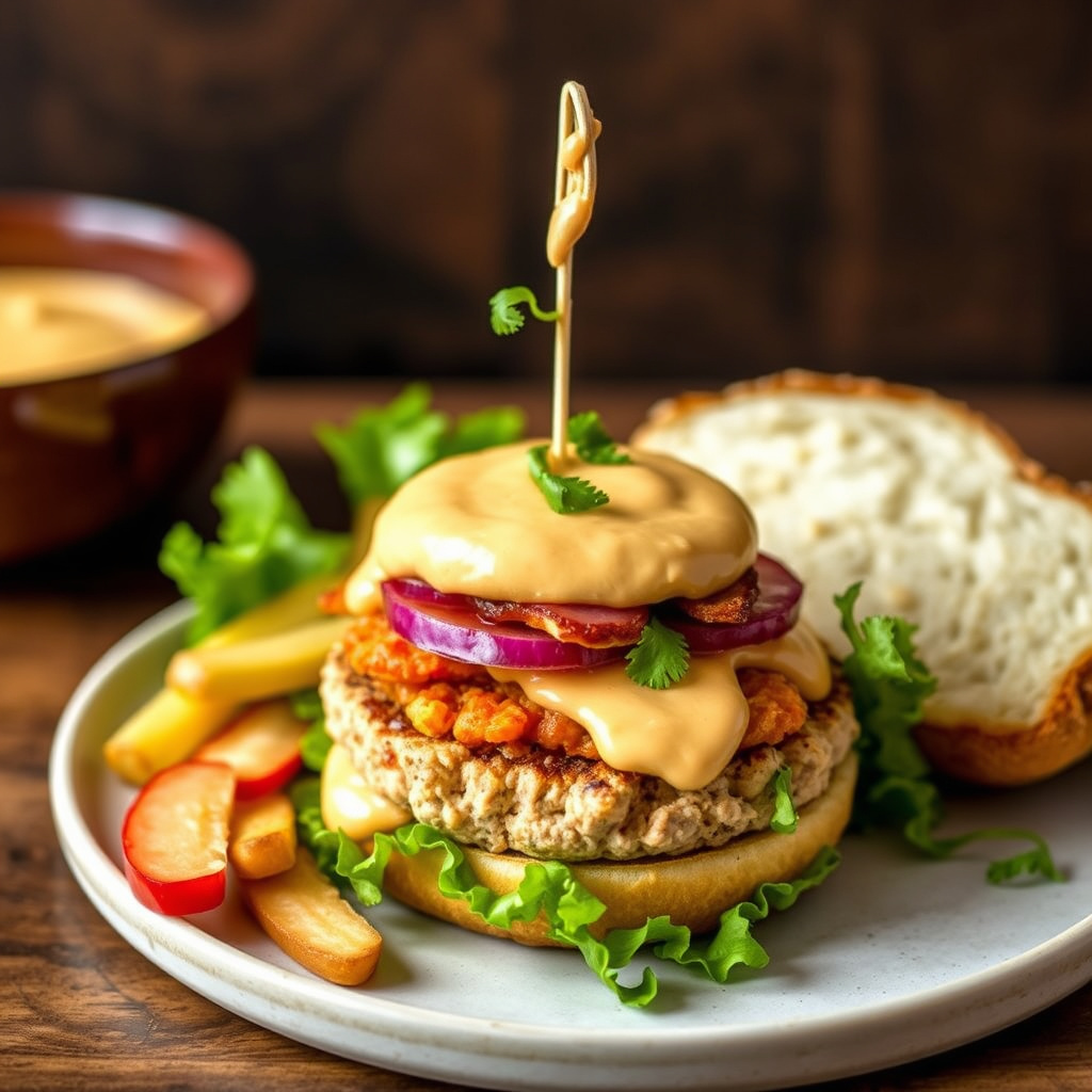Tassa's Turkey Cornucopia Burger med Paprika Aioli
