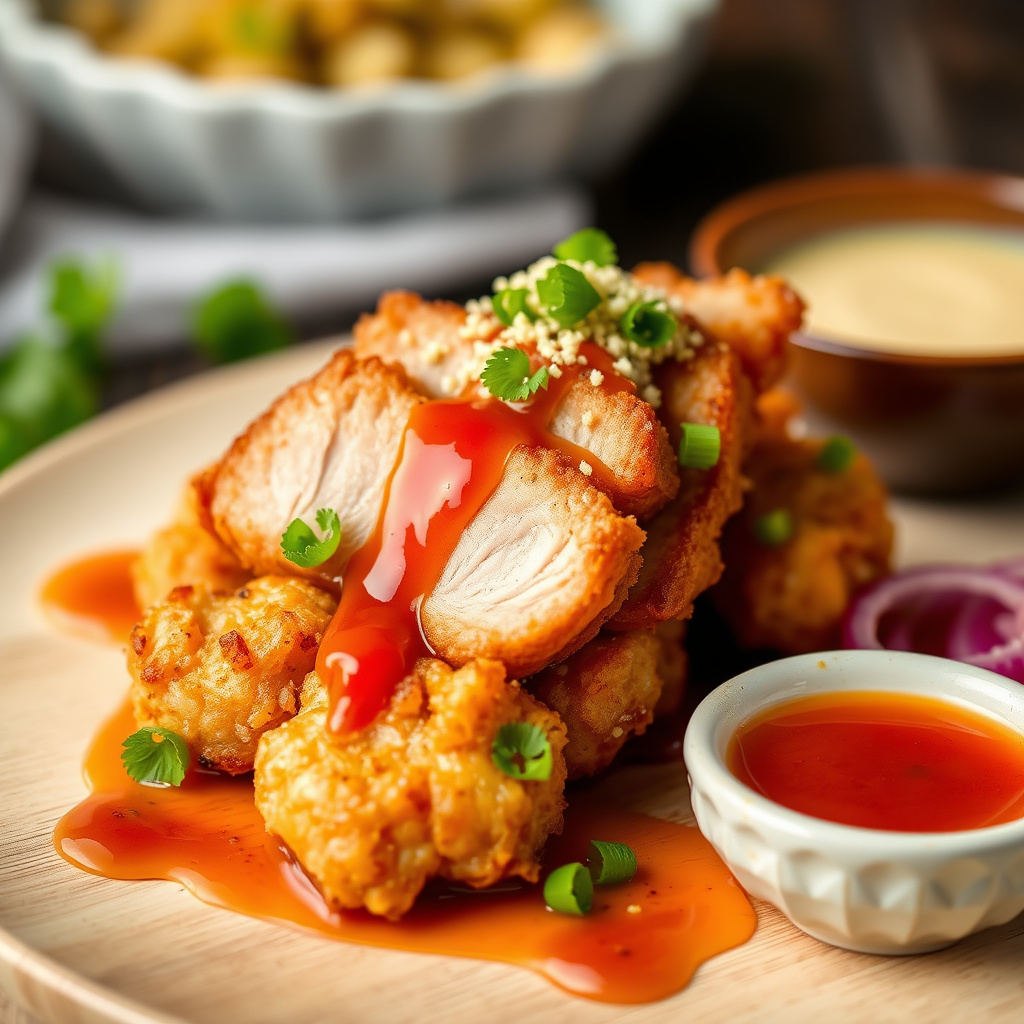 Tempura svinekjøtt med Finnadinni-saus