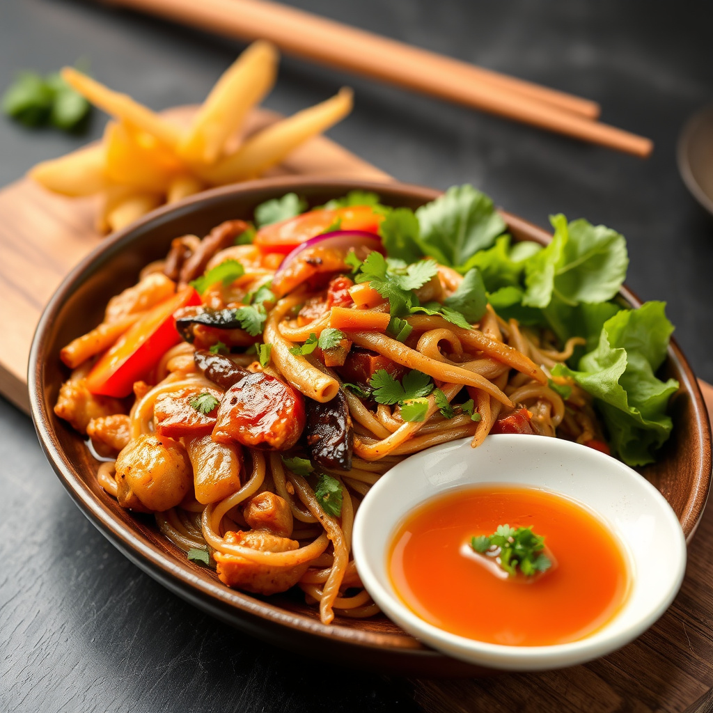 Thai kyllingpizza med peanøtter og koriander