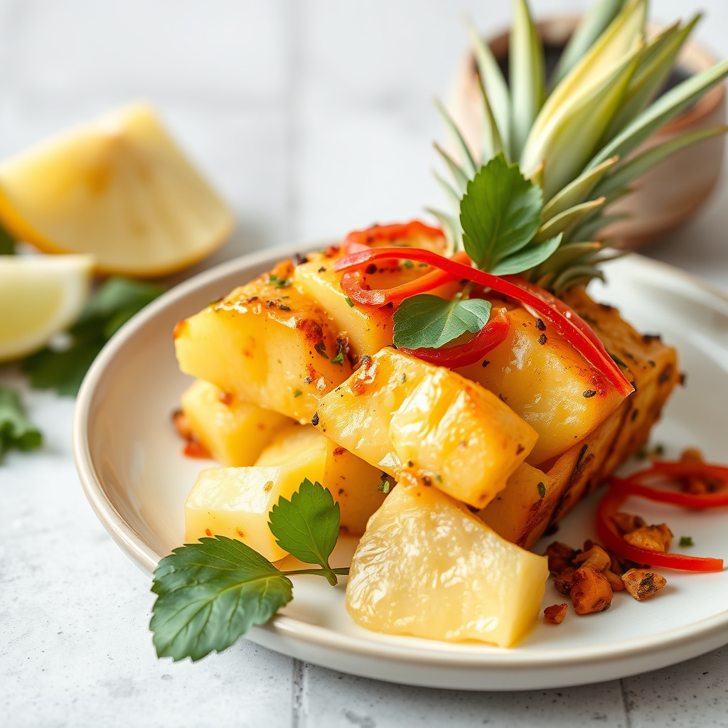 Thailandsk ananassnacks med chili og urter