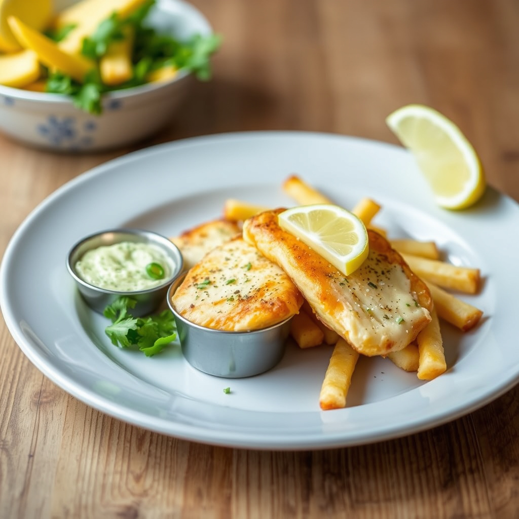 Tilapia med fish and chips