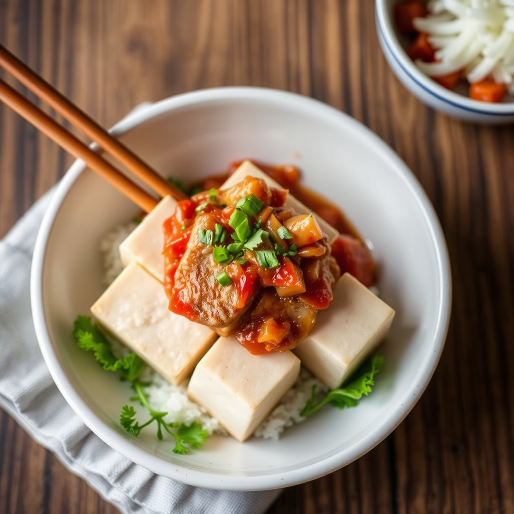 Tofu med svinekjake og kimchi