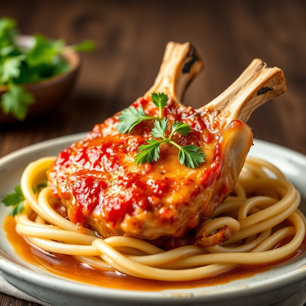 Tomat- og svinekjøttkoteletter