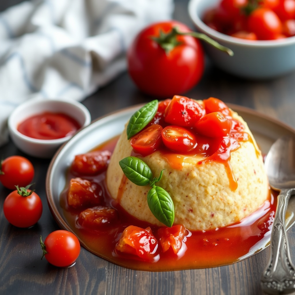 Frisk tomatpudding med brød