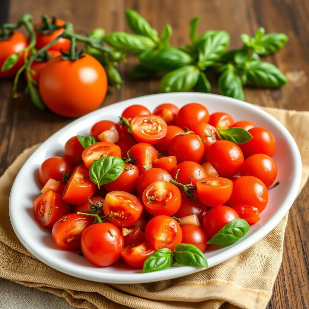 Tomatsalat med små tomater