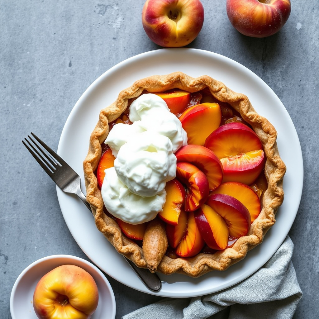 Toppkremet ferskepai med kardemomme