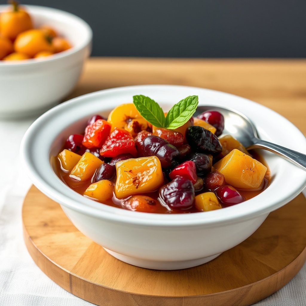 Tørket fruktkompott med hvitvin