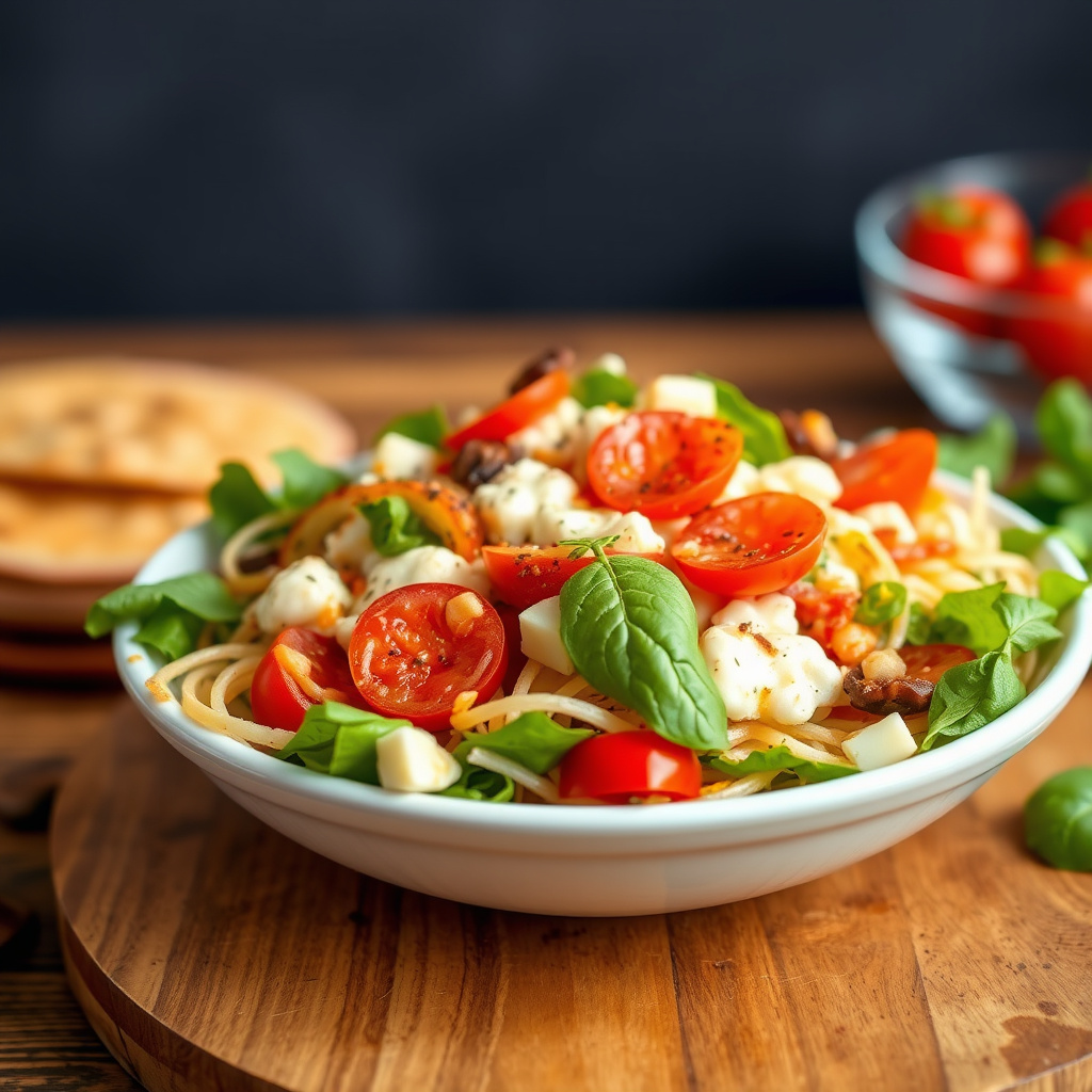 Tossed pizza salat