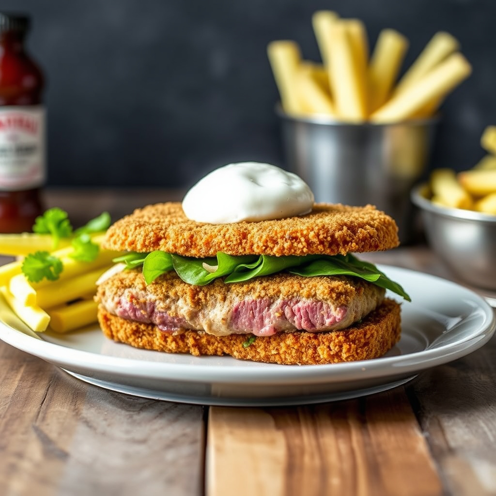 Tradisjonell Indiana-panert tenderloin-sandwich