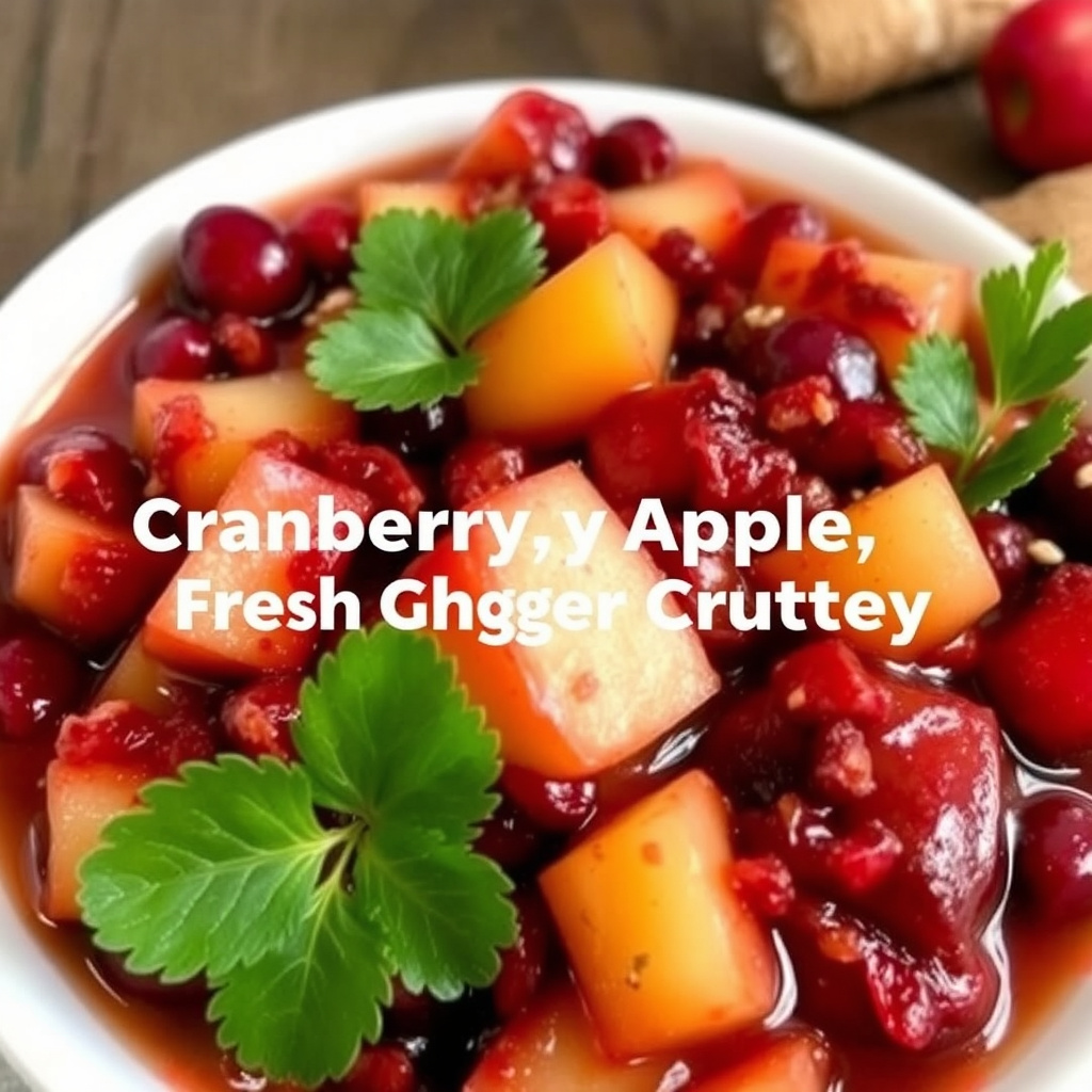 Tranebær, eple og fersk ingefær chutney