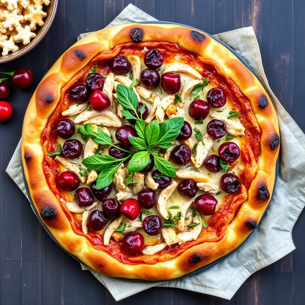 Tranebær-kyllingpizza
