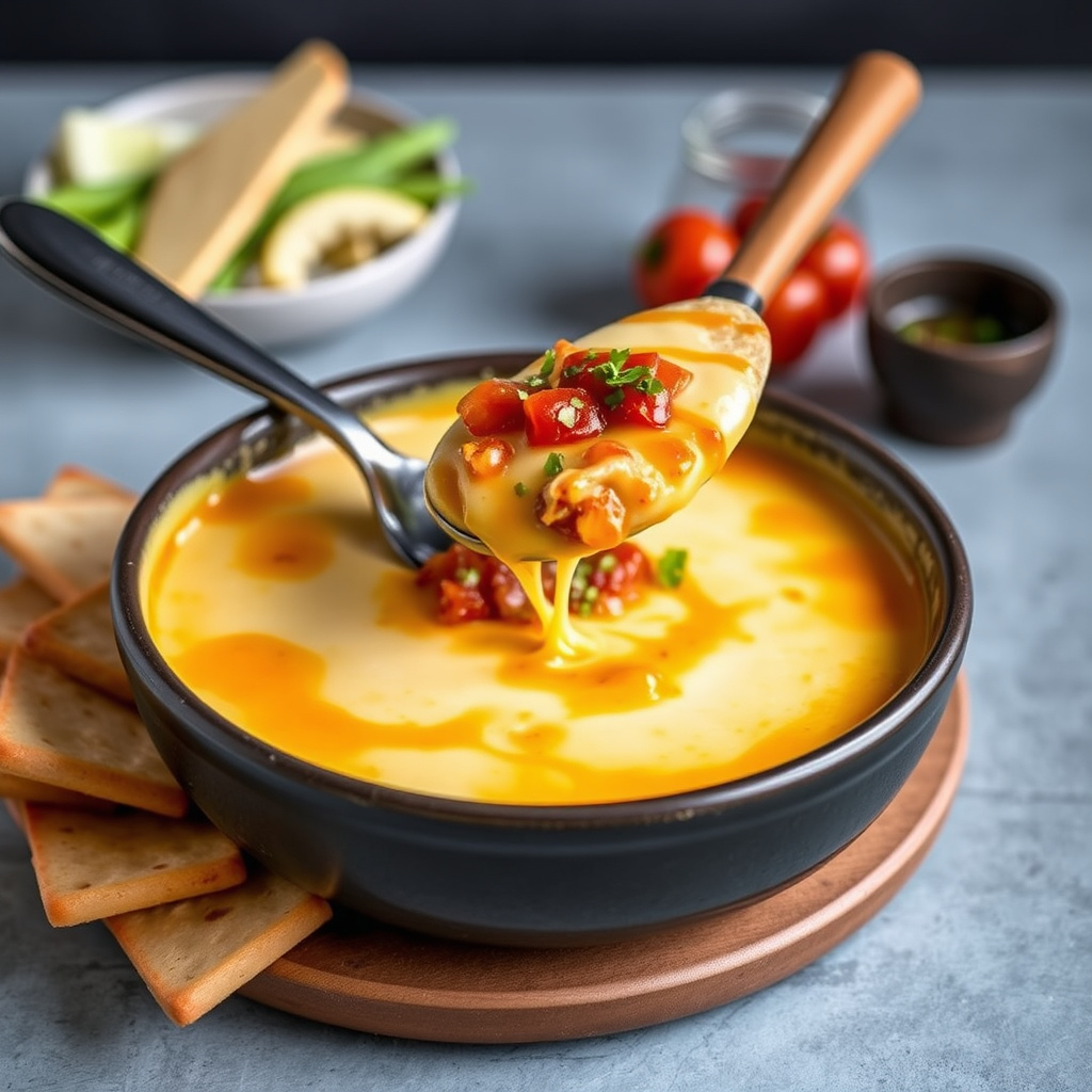 Tre-oste-fondue med tomat- og løkchutney