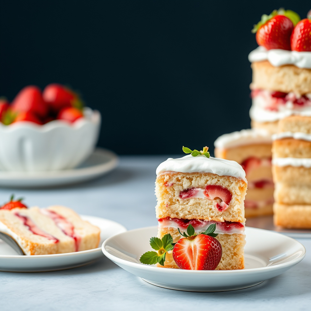 Trefarget jordbærkake