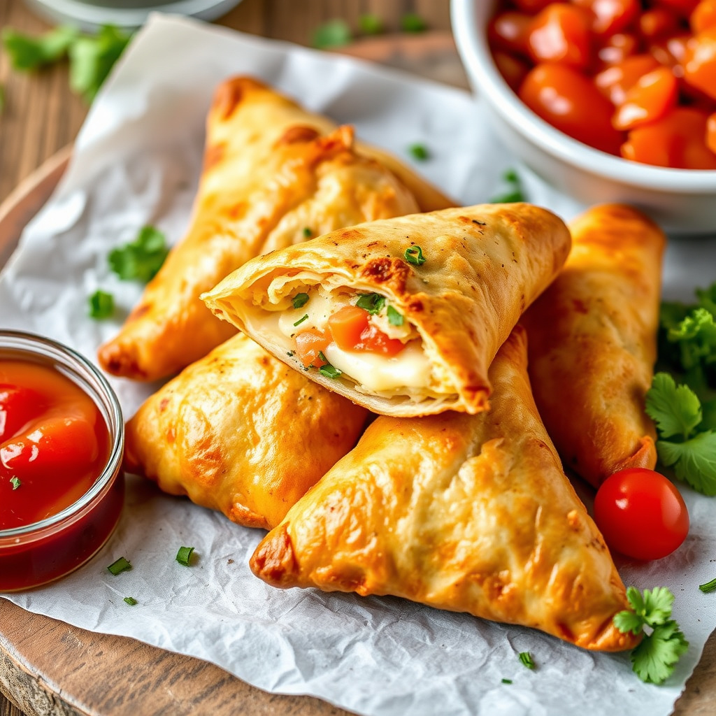 Trekanter fylt med ost