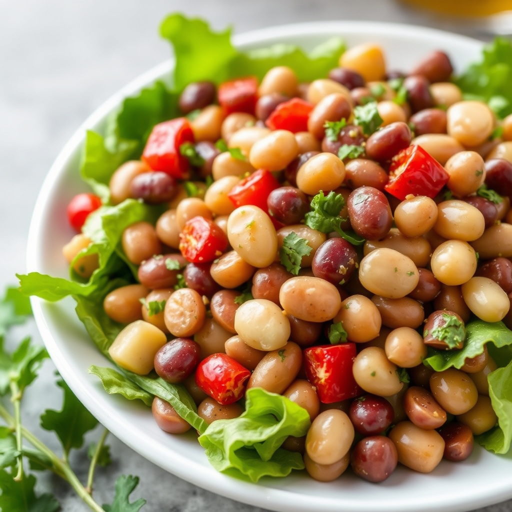 Tri-Bean-salat med vinaigrette