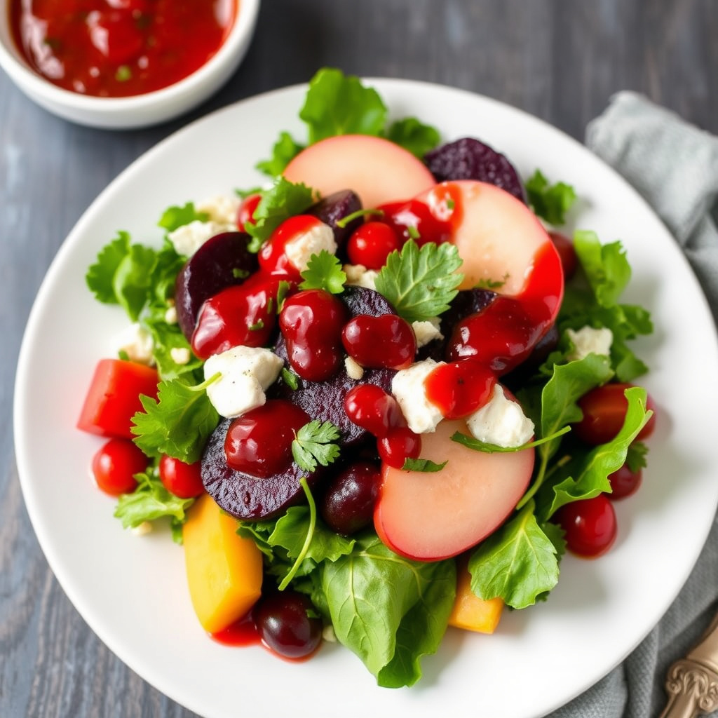 Tri-Color Beet Salad med kirsebærvinaigrette