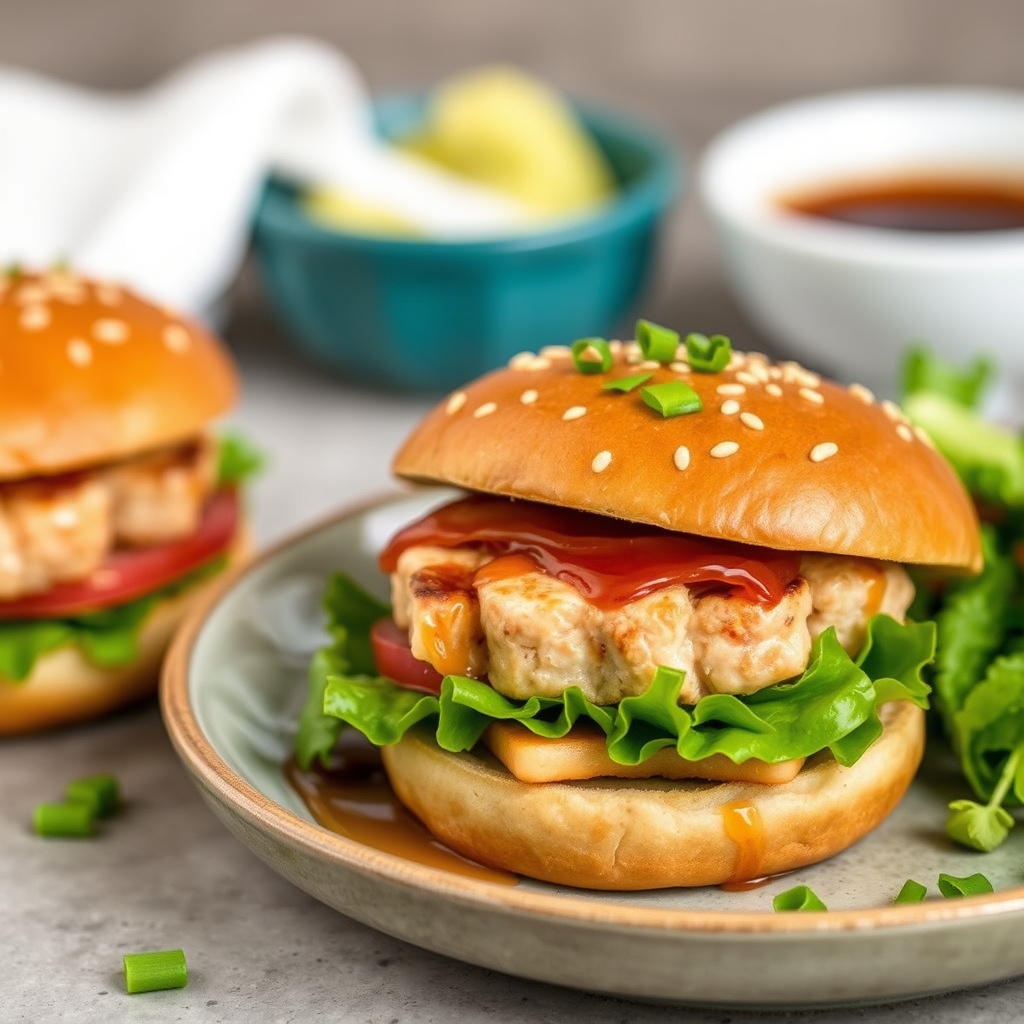 Tunaburgere med ingefær og soyasaus