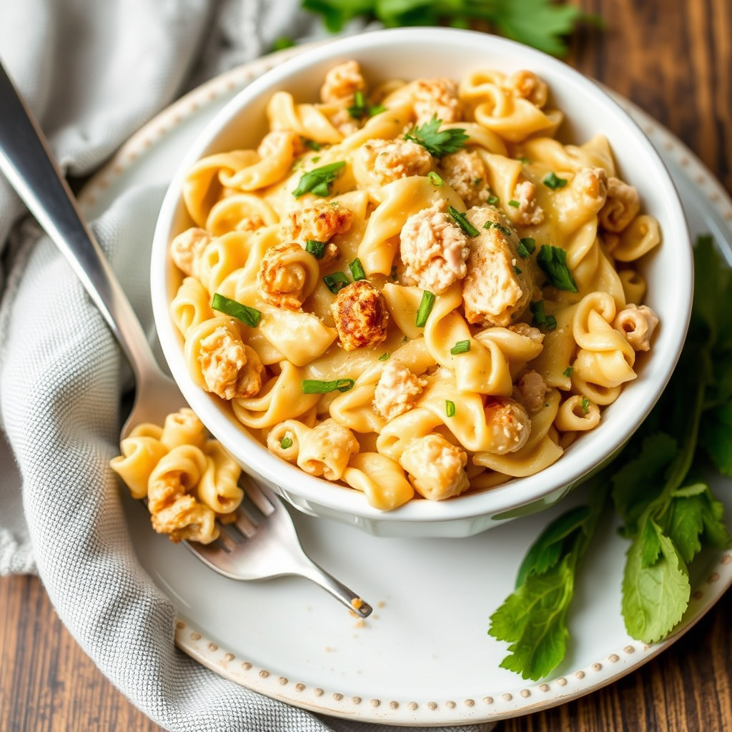 Tunfisk- og nudelgrateng