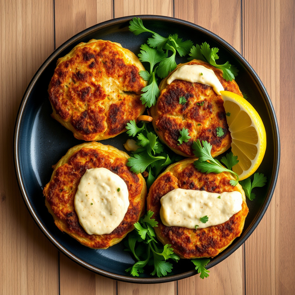 Tunisiske fiskekaker med sitron og paprika-aioli