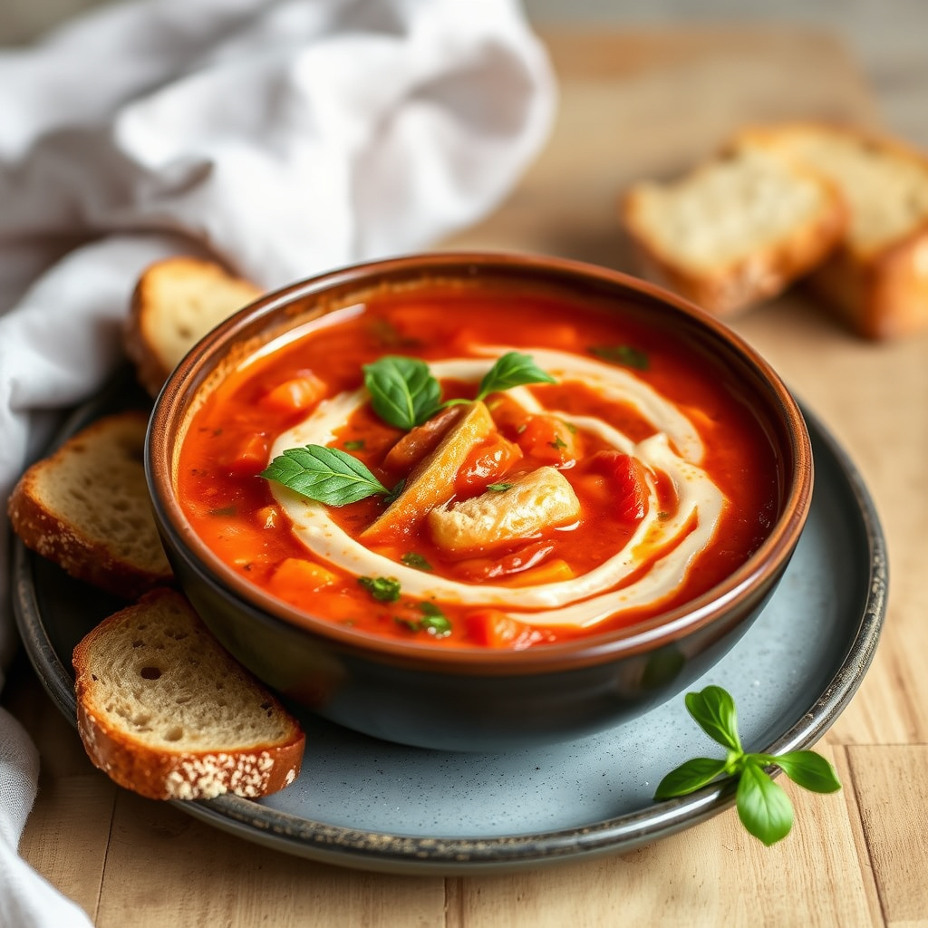 Tuscan Tomatsuppe og brød - Pappa al Pomodoro