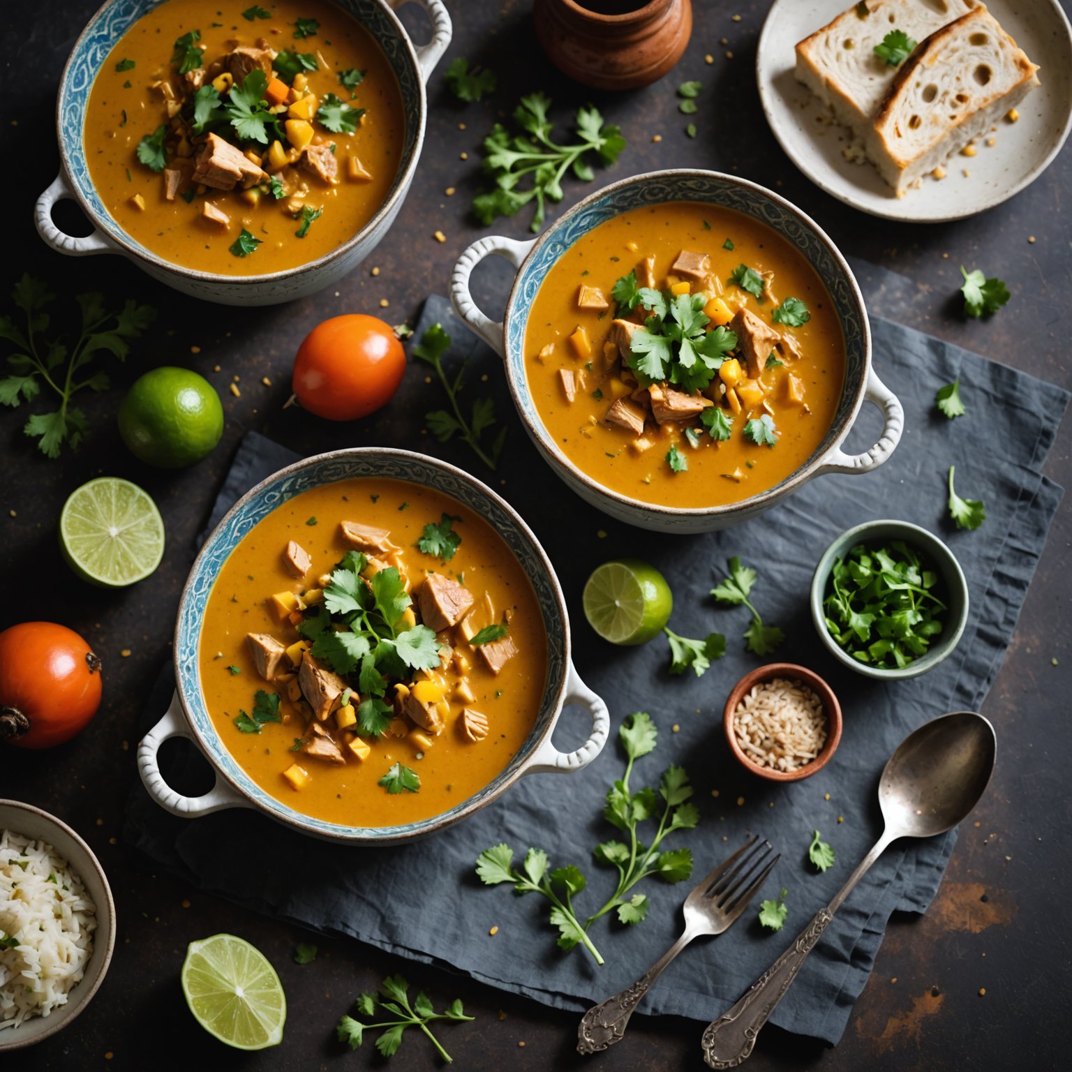 Tyrkia Mulligatawny-suppe med koriander