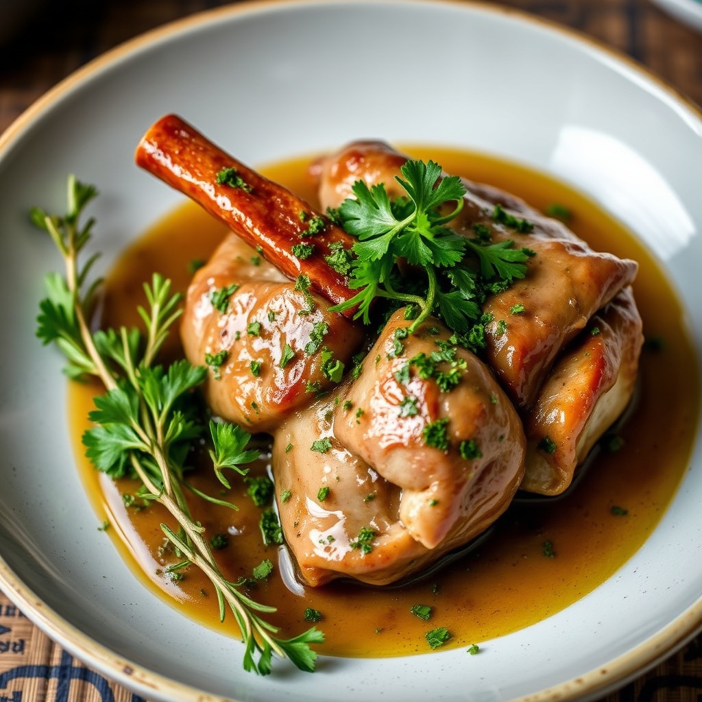 Tyrkia Osso Buco med persille- og rosmarinsaus (Gremolata)
