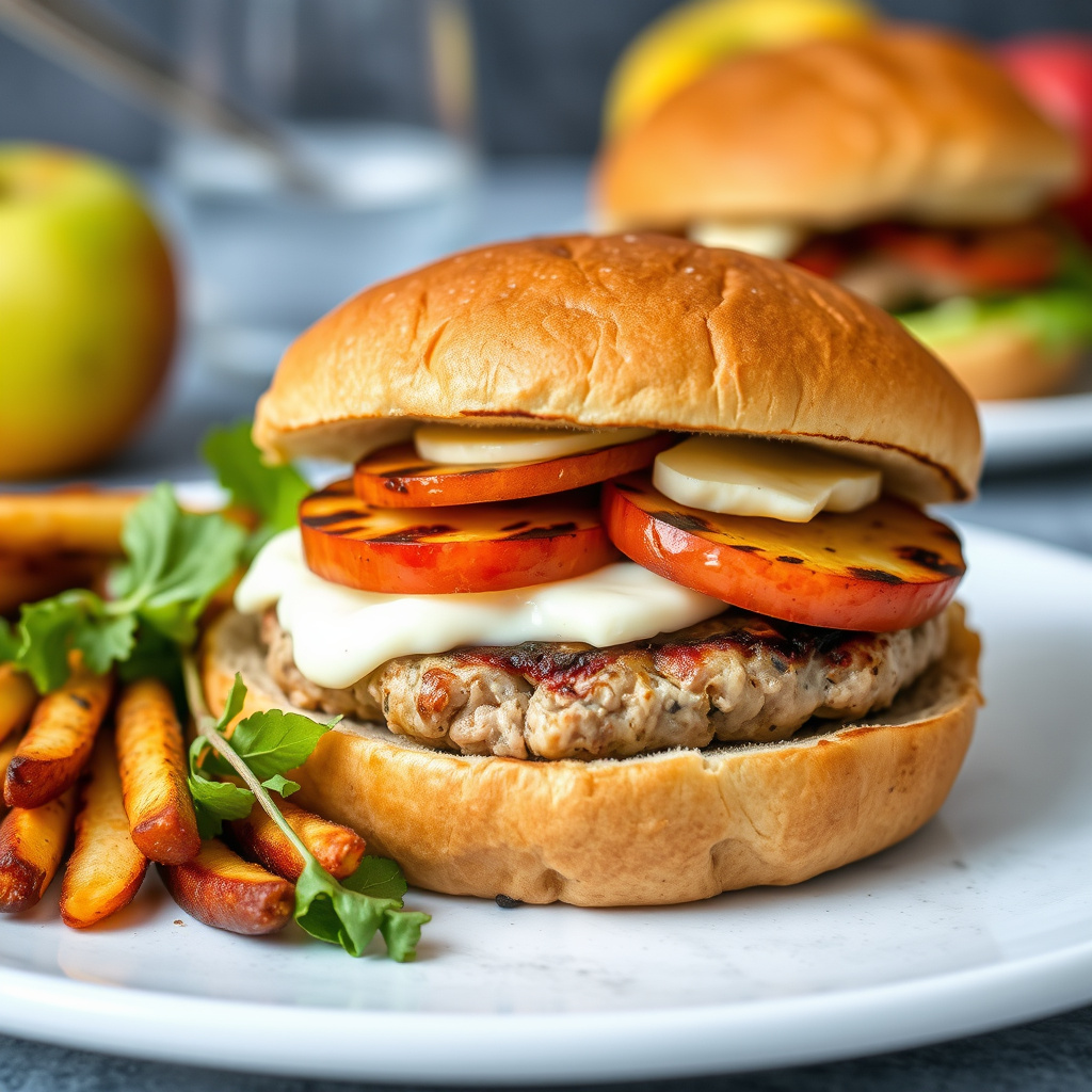 Tyrkiske burgere med Brie og grillede epler