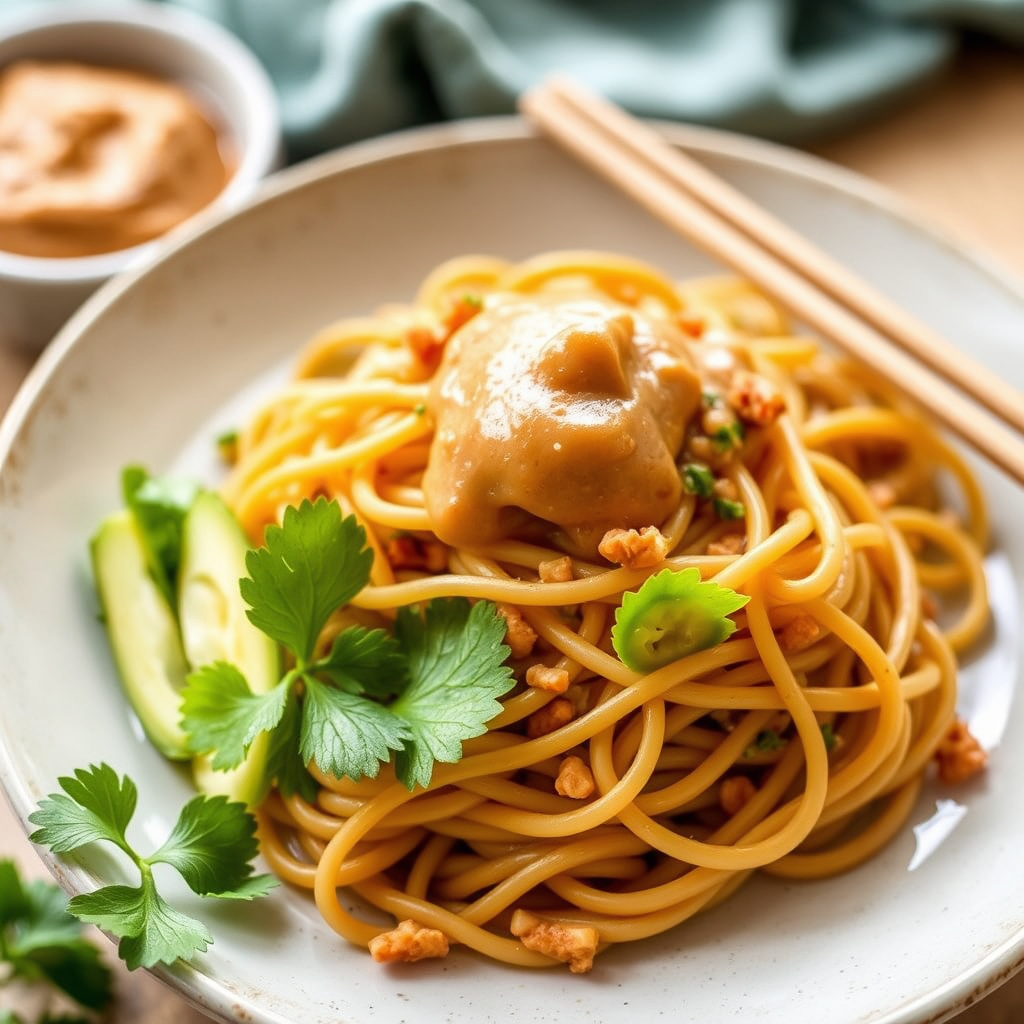 Udon-peanøttsmørnudler