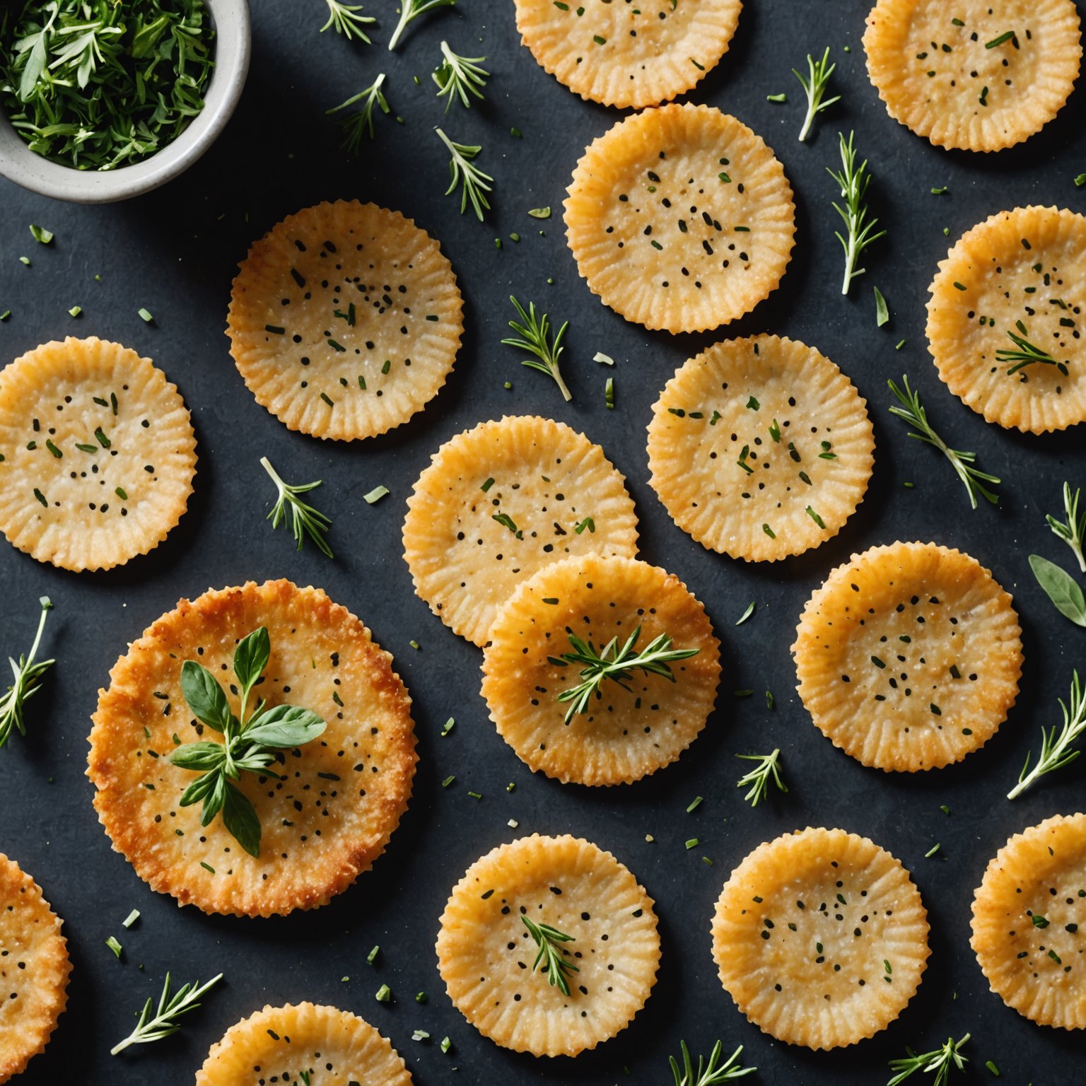Sprø parmesancrisps med urter
