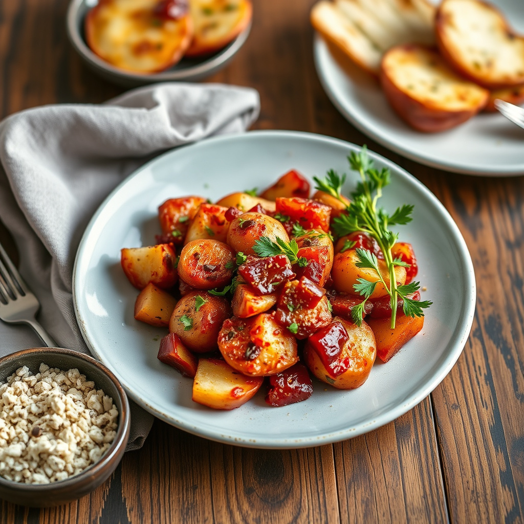 Utrolige røde knuste poteter