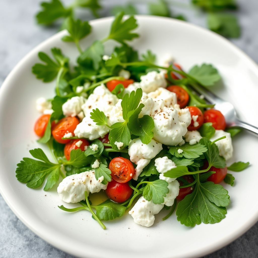 Vannkresse og Ricotta Pecorina