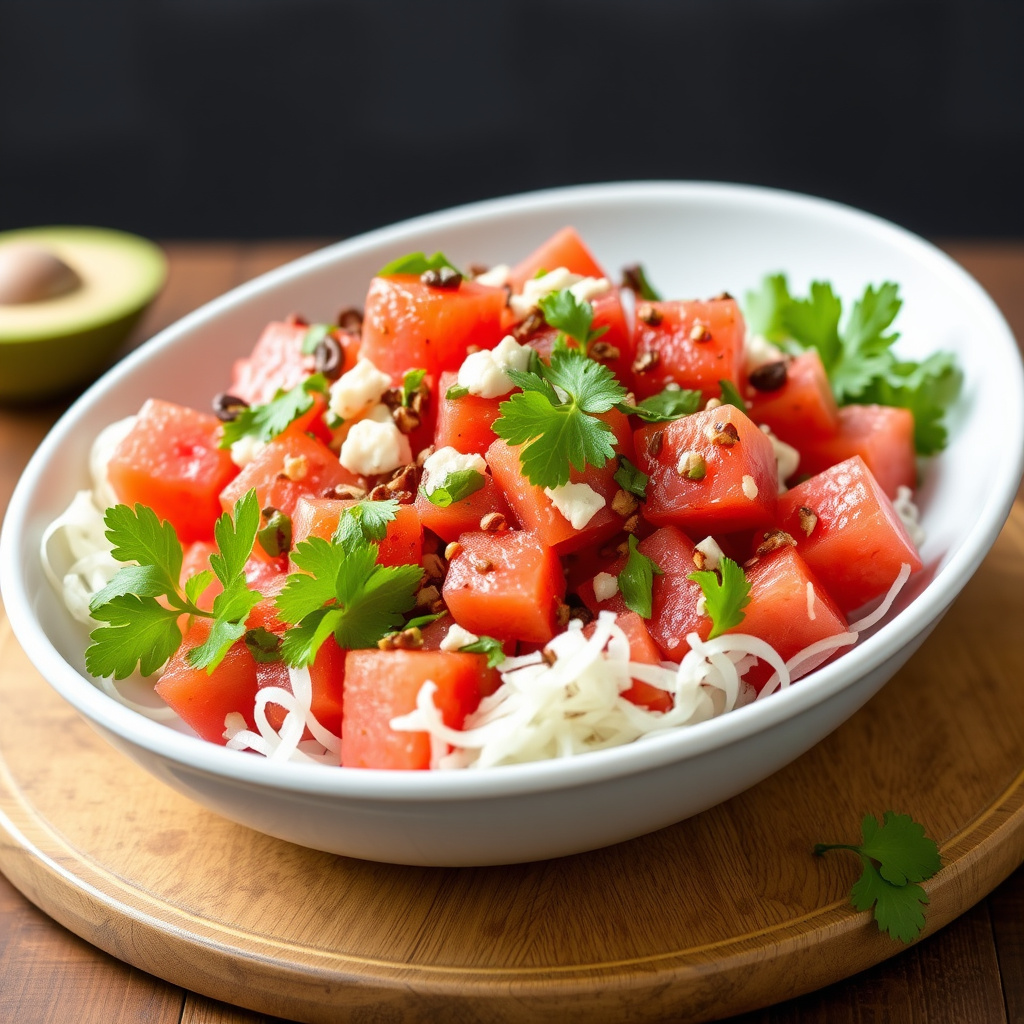 Vannmelon- og salat med southwestern-stil