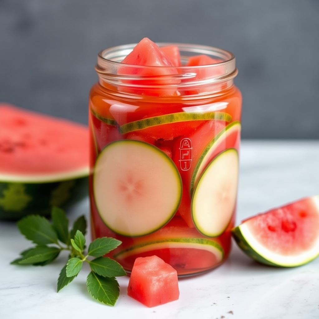 Syltet vannmelonrind med nellik