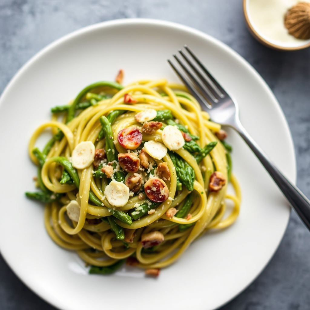 Vårens spirende pasta med spirer