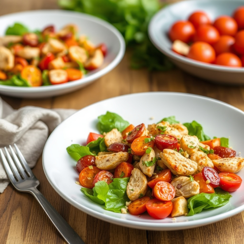 Varm kylling- og chorizosalat