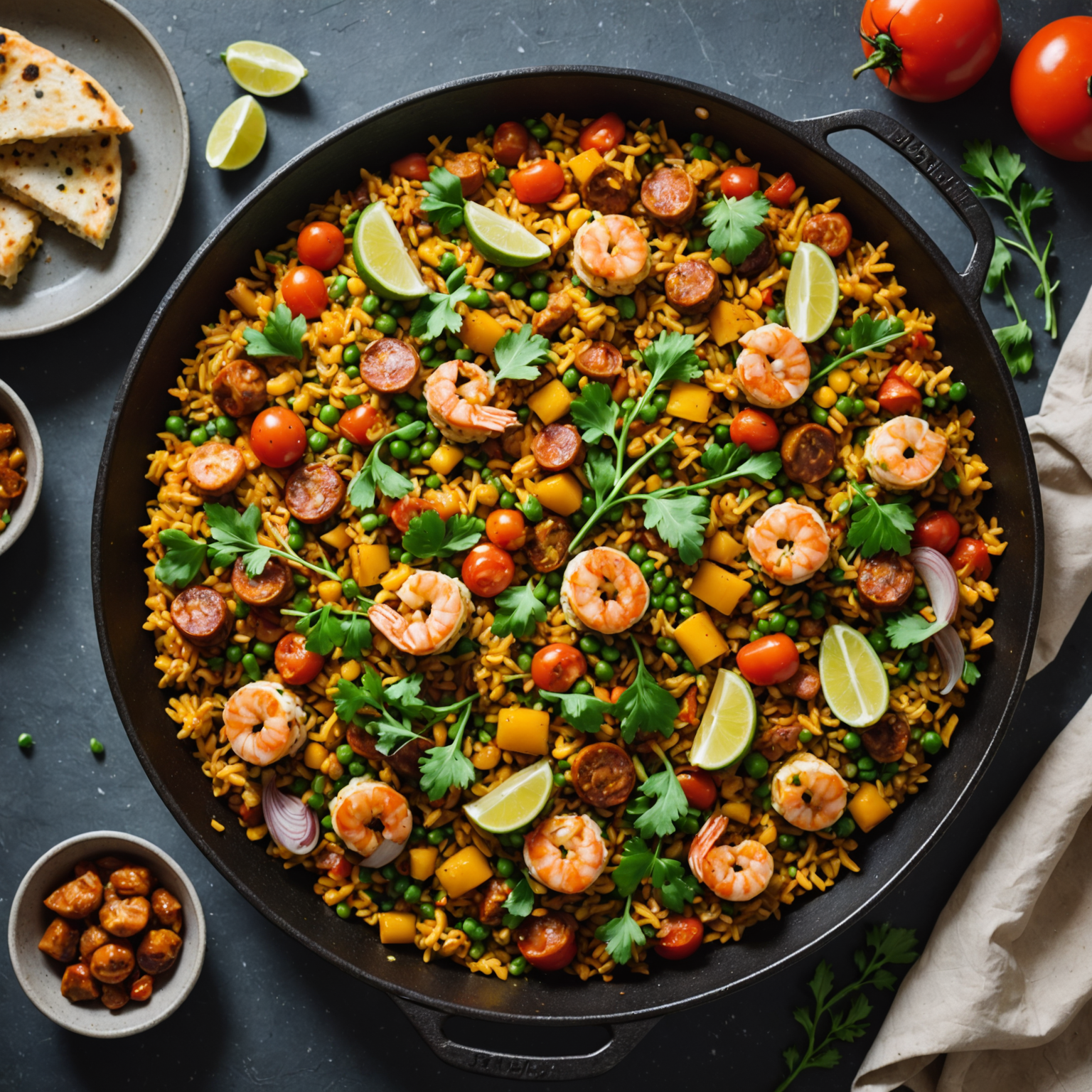 Vegetablepaella med chorizo og kanin