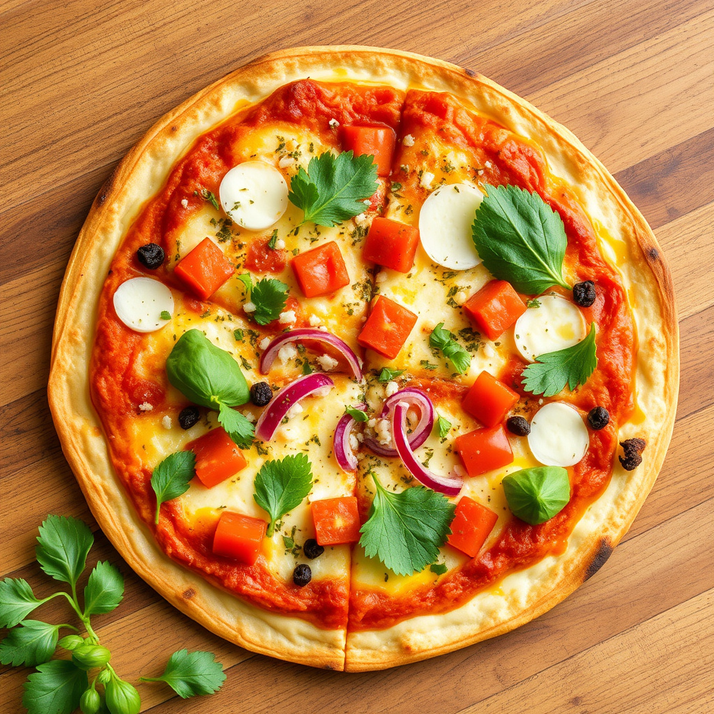 Vegetarisk tortilla-pizza