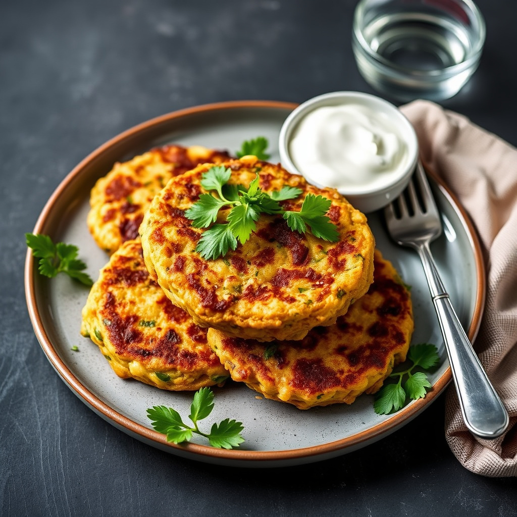 Vegetariske grønnsakspandekaker med kikertdeig